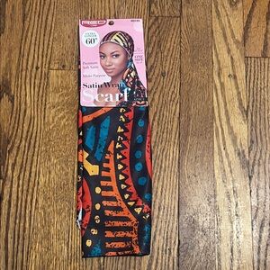 Red by Kiss Satin Wrap Scarf with Bold Patterns